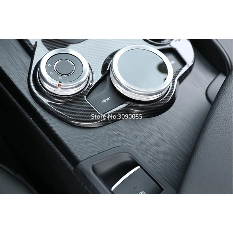 For Alfa Romeo Giulia Stelvio 2016-2019 Carbon Fiber ABS Plastic Interior Center Console Gear Shift Panel Cover Trim | Автомобили и