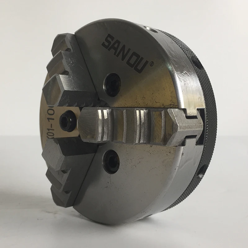 Древесный токарный станок Wood Chuck 4-дюймовый Мини-токарный станок K01-100B с автоматическим центрированием зажимной челюстью из закаленной стали.