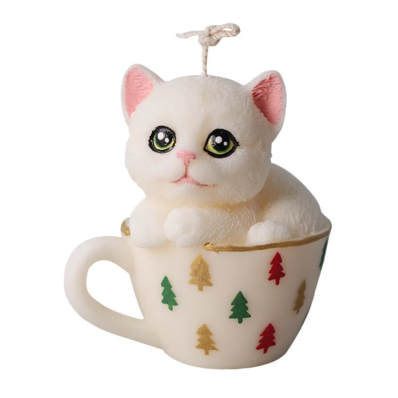 Teacup силиконовая форма в виде кота Cute мультфильм свеча-кошка пластырь для