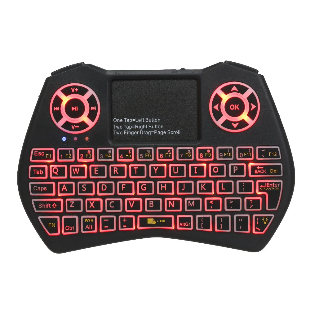 2 4 ГГц Беспроводной клавиатура 7 цветов Дистанционное Управление светодиодный с