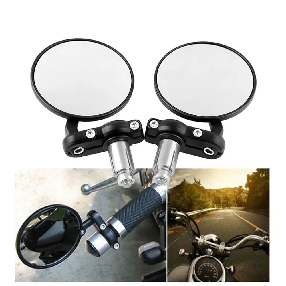 

22mm Universal Motorcycle Mirror Aluminum Black Handle Bar End Rearview Side Mirrors Motor Accessories blind spot mirror