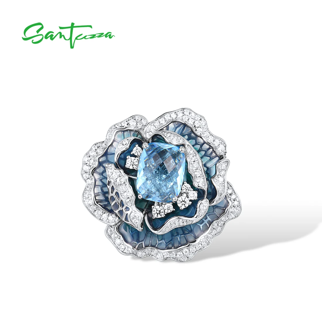 Rainmarch чистый 925 стерлингового серебра набор украшений для женщин синего цвета и с