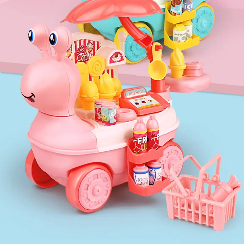 28 Sets of Simulation Snail Ice Cream Sale Car Candy Play House Gift Toy Kitchen Brain Game | Игрушки и хобби