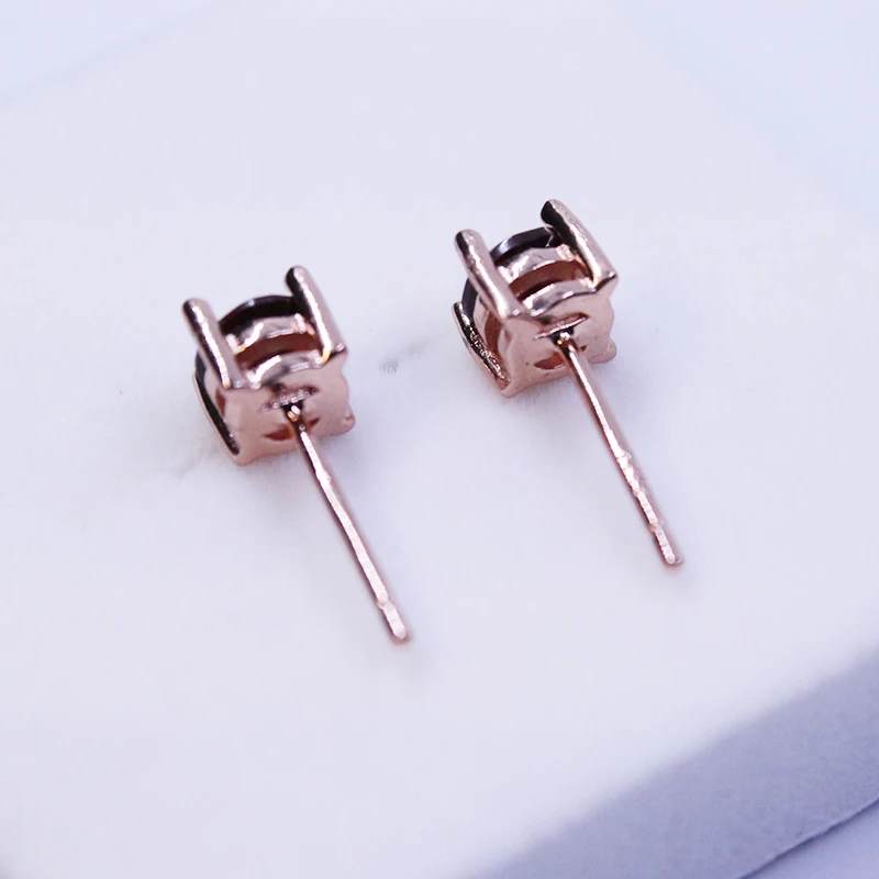 Модные милые серьги гвоздики из клипс Серебро 925 стерлингового серебра с