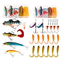 dropshipping factory hotsale soft plastic worms metal spinnerbaits for sea ocean lake river fishing lures kit