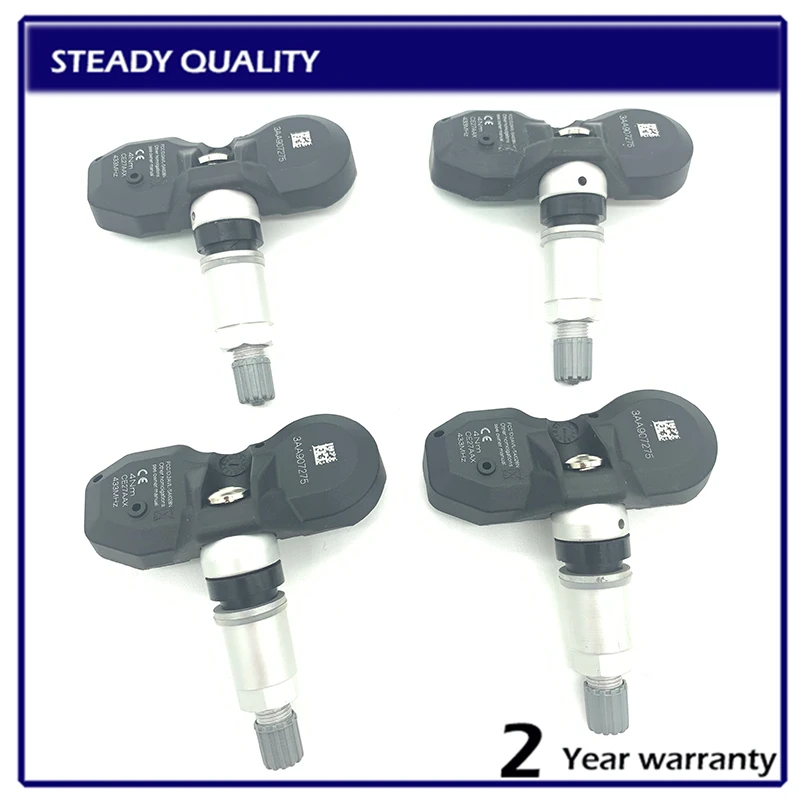 Датчик давления в шинах 3AA907275, 4 шт., датчик давления в шинах для VW Tiguan, VW CC, Passat CC, TPMS, 433 МГц, 3AA907275B, 3AA907275D, 3AA907275F