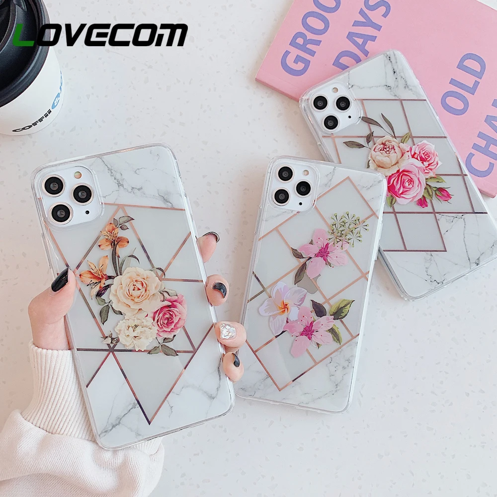Retro Rose Floral Ring Stand Phone Case For iPhone 11 Pro Max XR X XS 7 8 Plus Soft IMD Plated Line Back Cover | Мобильные телефоны