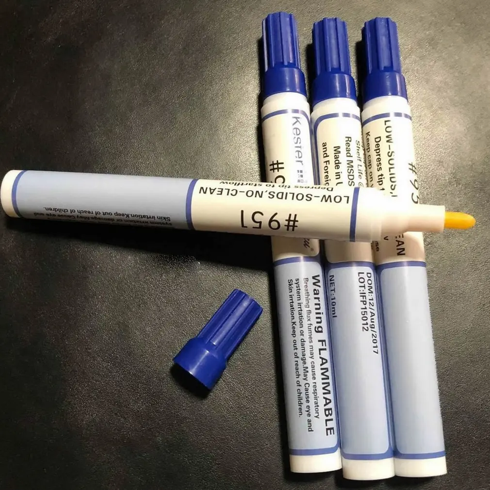 

1 PC 951 10ml Flux Pen Free-cleaning Low Solids Soldering Welding Fluxes for Solar Cell Panel & FPC/ PCB SMT SMD Rework Mayitr