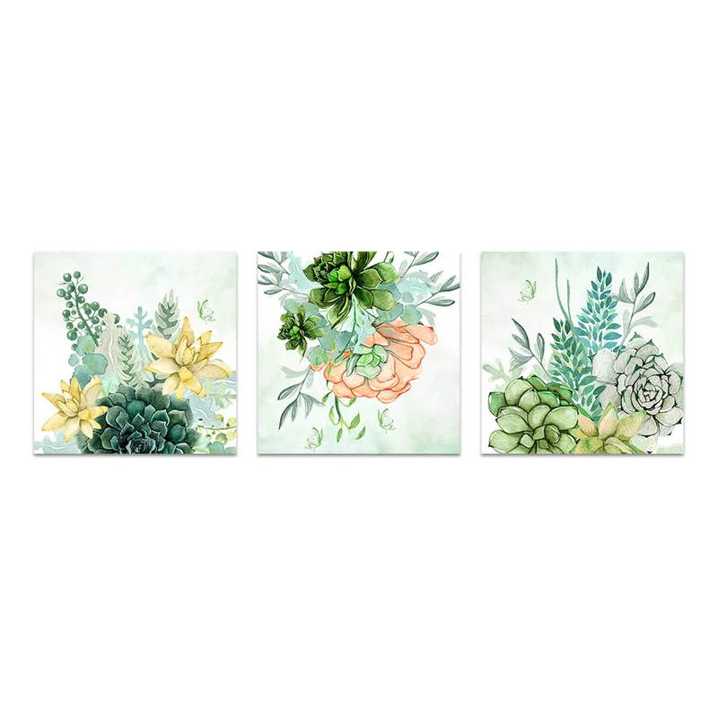 

Colorful Succulent Plants Green Plant Art Canvas Poster Nordic Posters and Prints Wall Pictures for Living Room Decor