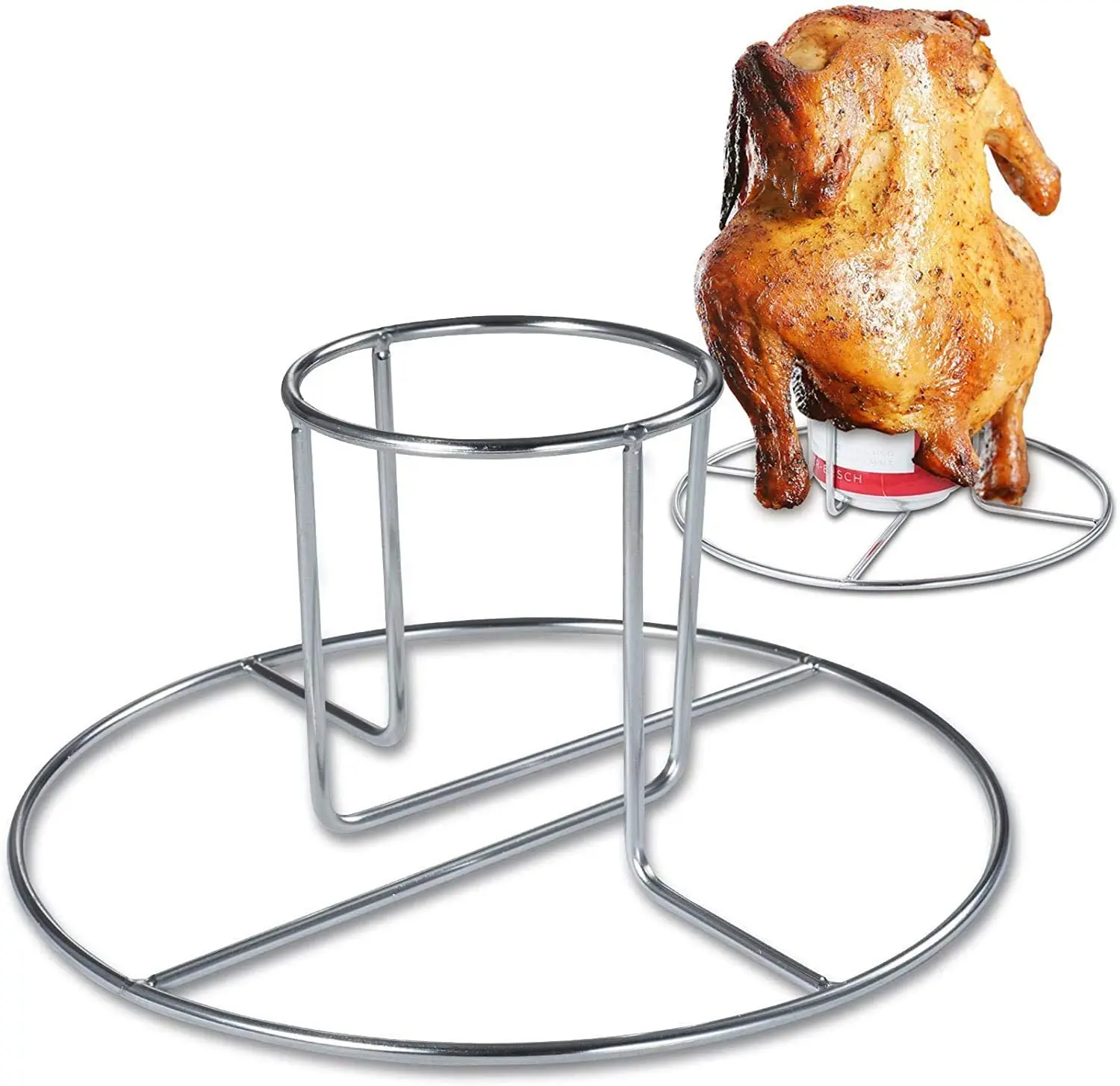

Chicken Roaster Rack Grilling Stainless Steel Beer Can Non-Stick Turkey Roaster Grill Stand Holder Tray BBQ Accessories Tool