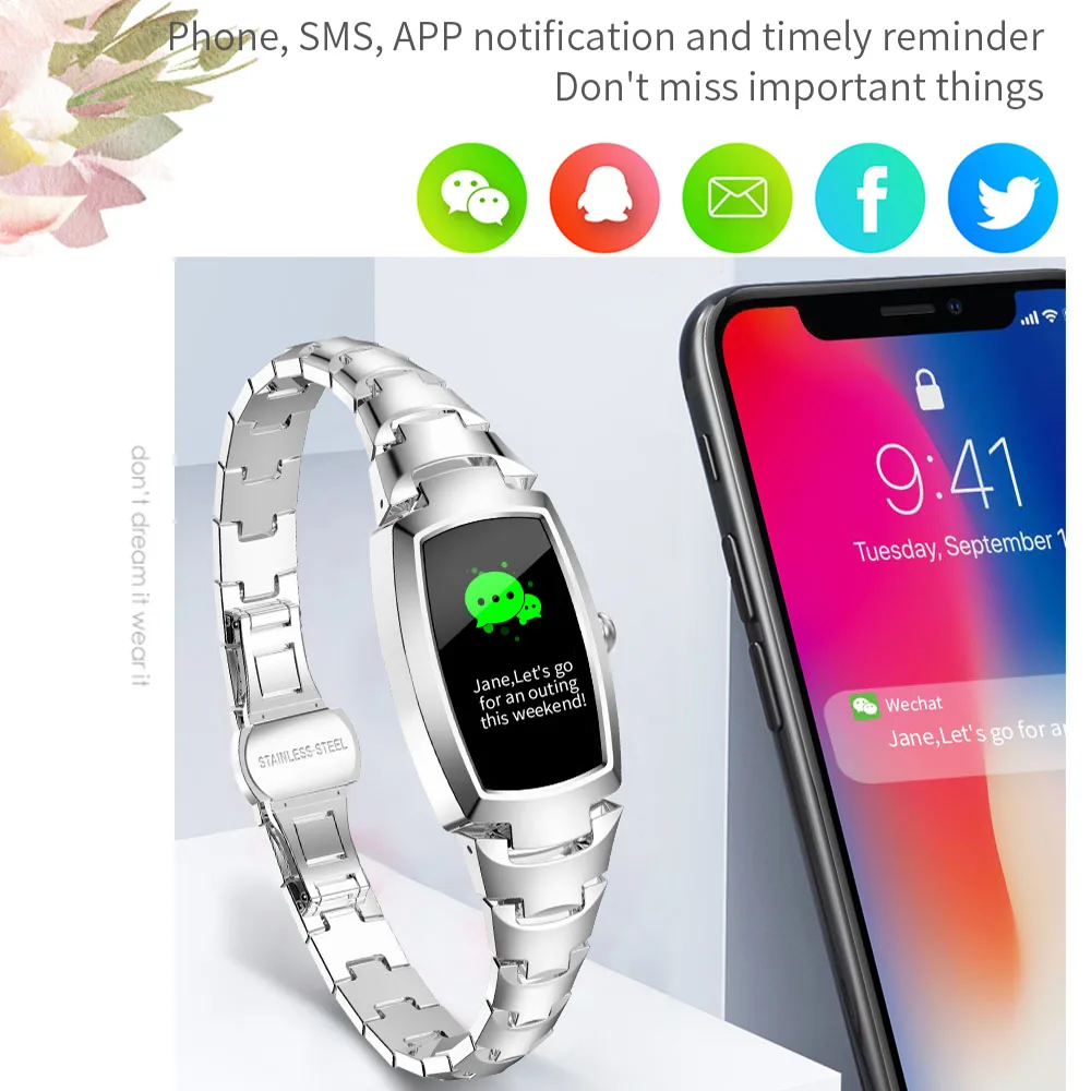 Gfordt Smart Watch For Women, Digital Watch with Heart Rate, Blood Pressure Fitness Tracker,Pedometer Activity Tracker Wristband
