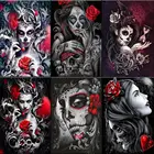 DIY картина по номерам для взрослых череп фигурки фотографии Раскраска по номерам на холсте прикладного искусства Хобби Подарки