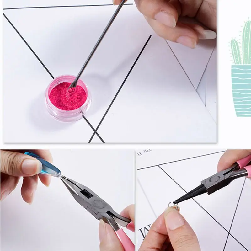 

8Pcs Silicone Resin Tools Set Stirring Needle Spoon Plier Tweezer Jewelry Making U4LF