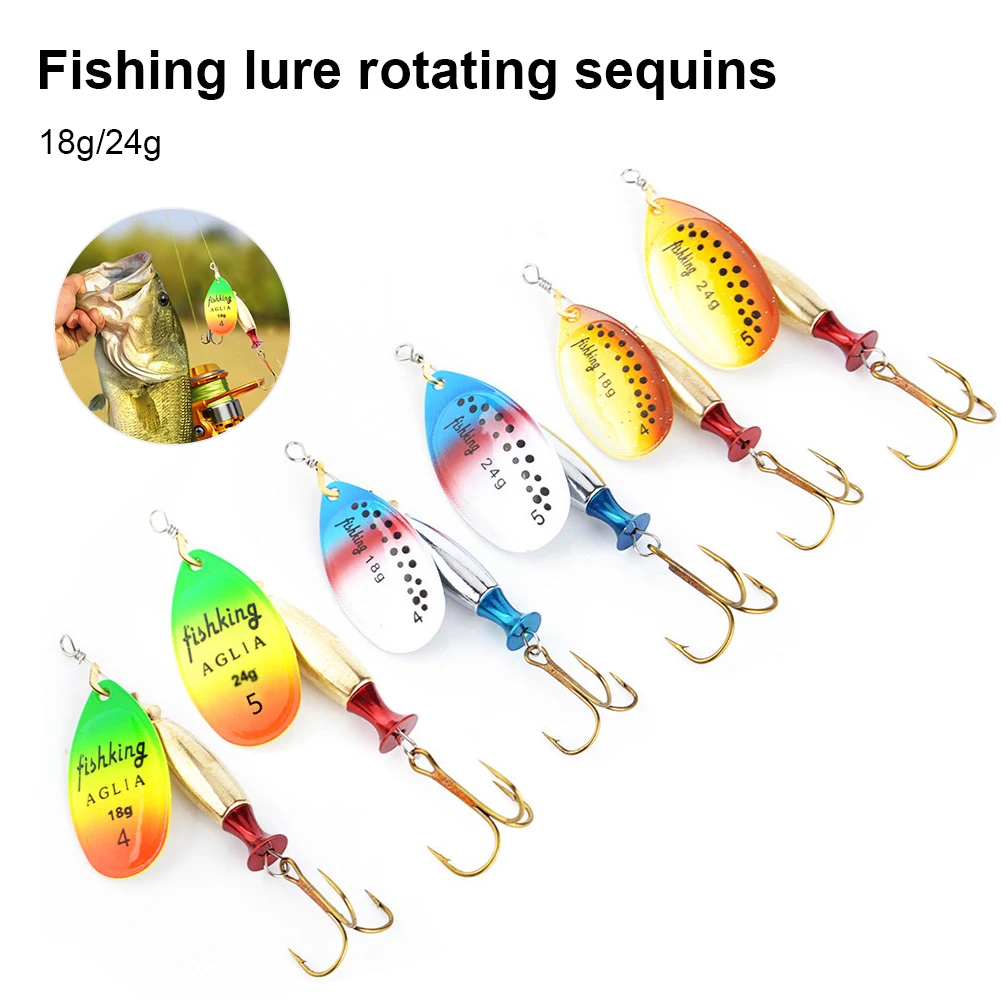 

New 18g/24g Fishing Lures Fishing Spoon Long Cast Spinner Bait with Hook Trout Bass Pike Hard Bait Fishing Accessories