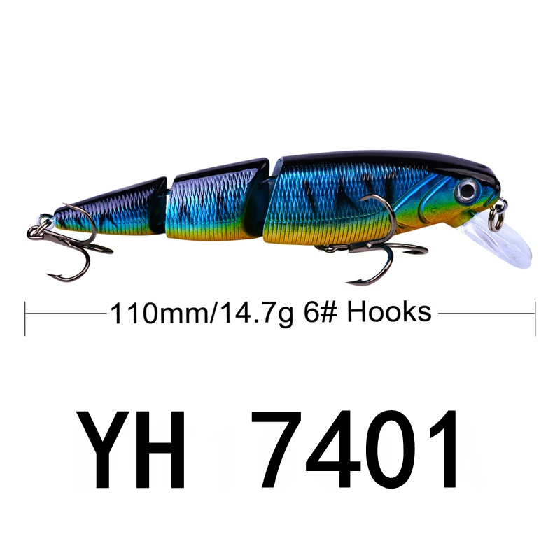 

1 Pcs Lure 11cm/14.7g Knotty Fish Lure Hard Bait Fake Bait Fishing Gear Fishing 3D Eyes Swim Bait Multi Jointed Vivid