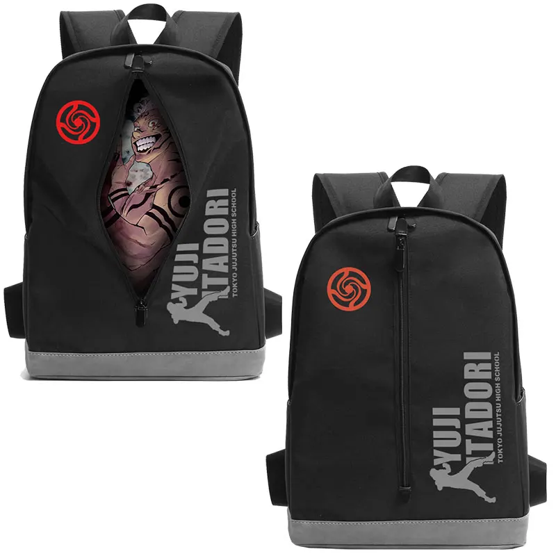 

Anime Jujutsu Kaisen Itadori Yuji Zipper Backpack School Bag Harajuku Student Large Capacity Travel Shoulders Bag Cosplay