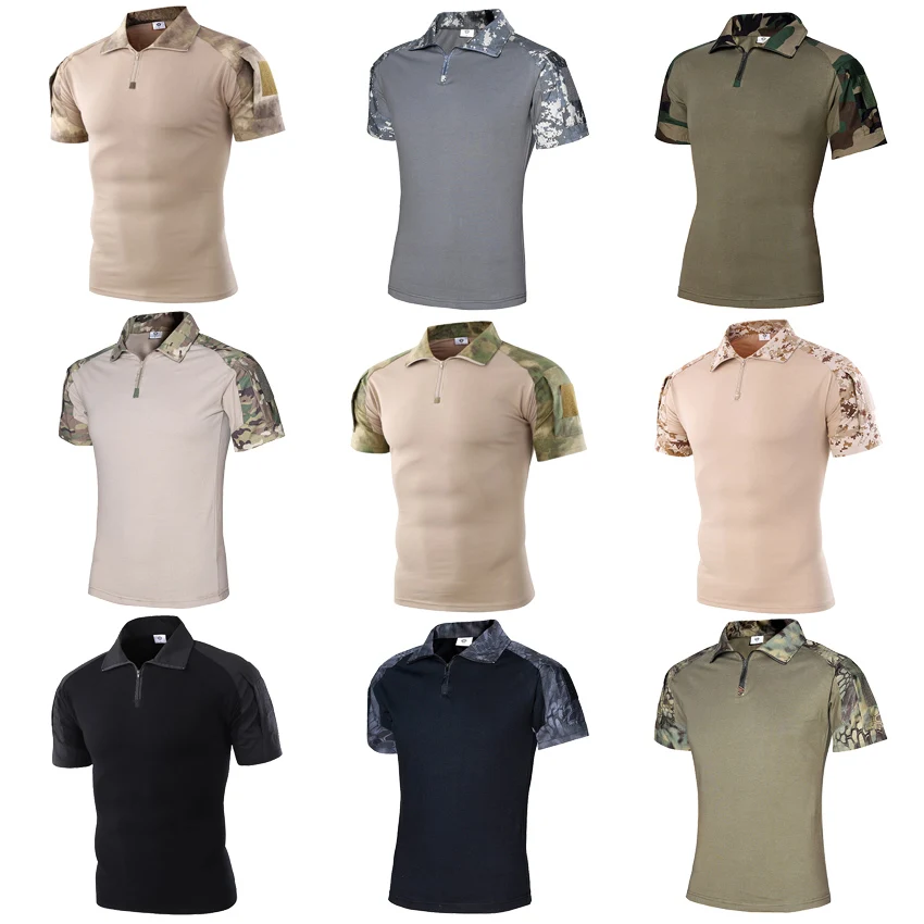 Рубашка-поло мужская с коротким рукавом тактическая камуфляжная форма в стиле