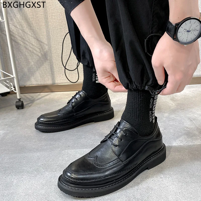 

Black Dress Shoes Mens Fashion Oxford Shoes for Men 2023 Designer Brogue Man Office Shoes Men Chaussure Homme Zapatos De Hombre