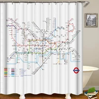 subway map print shower curtain bathroom decor waterproof fabric bath curtains with hooks 5 pattern