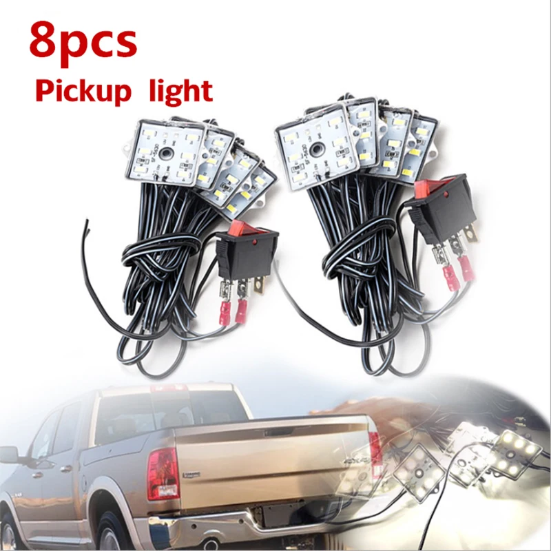 8x светодиодный вспышка светильник белый Универсальный кузов пикапа/задним
