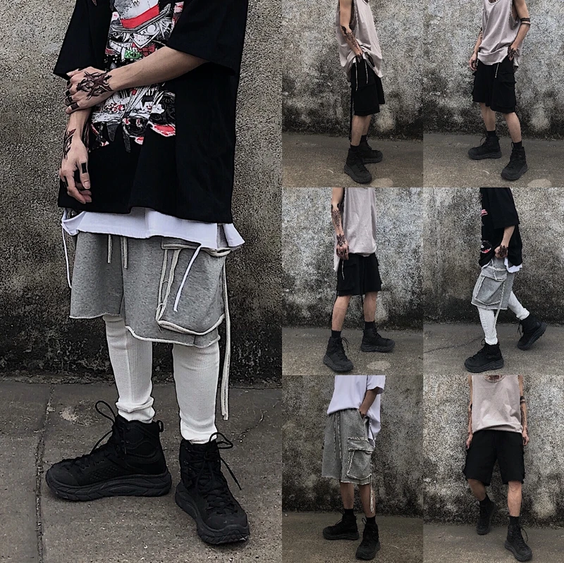 

Harajuku wind ins, хип-хоп, уличные штаны, летние bf Свободные спортивные комбинезоны, модные шорты с большими карманами для мужчин