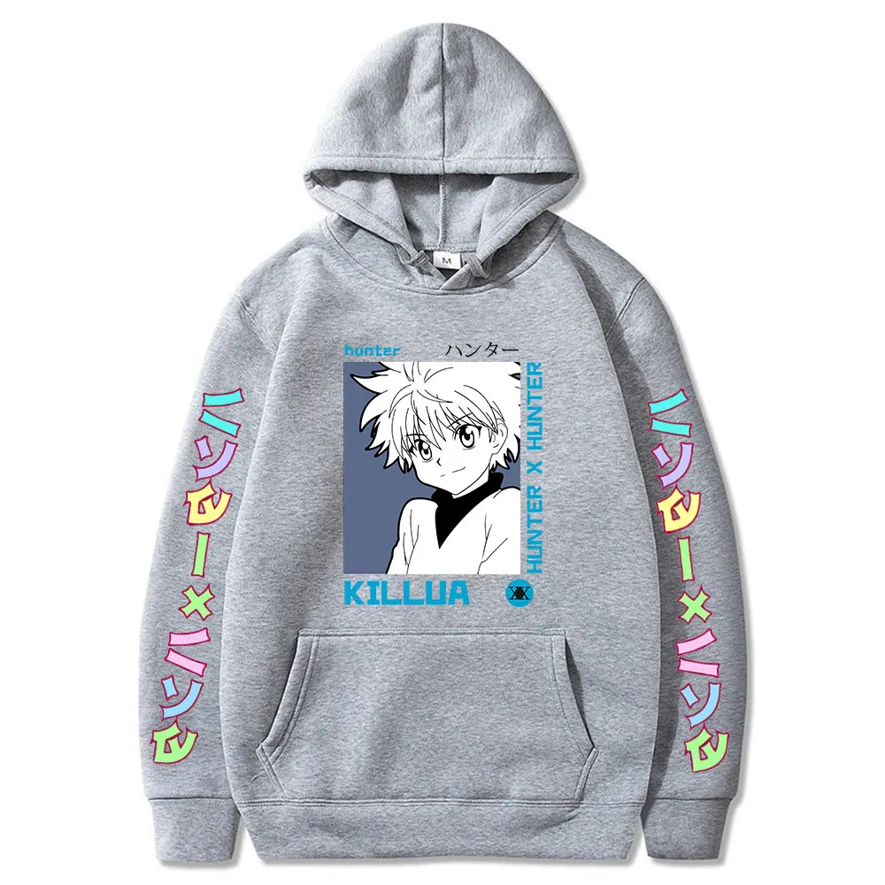 

Hunter X Hunter Killua Hoodies Plus Velvet Thick Warm Pullover Women's Casual Letter Printing Hooded Students Hooded Sweatshirt