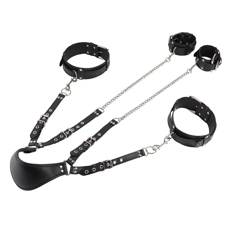 Искусственная кожа BDSM нога открытая лодыжки манжеты ведомого удерживающие