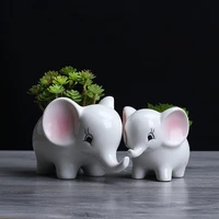 cute cartoon flower pot planter home garden decoration accessories flower vase creative elephant ceramic flower vases
