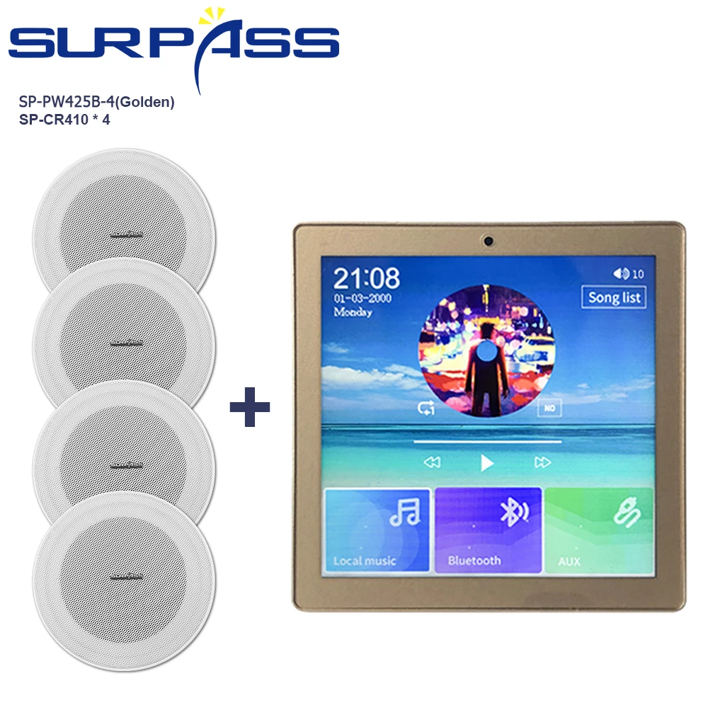 Умный дом аудио 4*20 Вт Bluetooth настенный усилитель звуковая система стерео звук