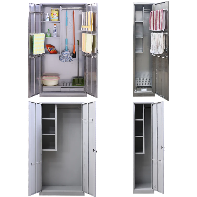 

Stainless steel cleaning cabinet mop cabinet household cleaning tools storage cabinet cleaning supplies tool cabinet