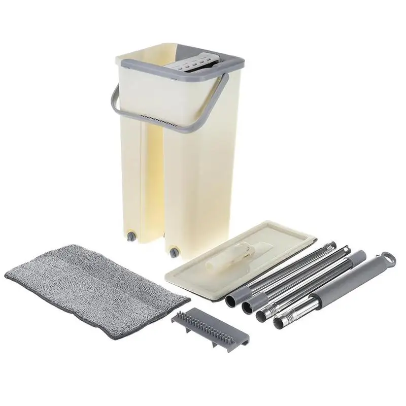 

Flat Squeeze Mop Floor With Bucket Water Floors Cleaner Home Kitchen Wood Floor Mopping Lazy For Washing Floor