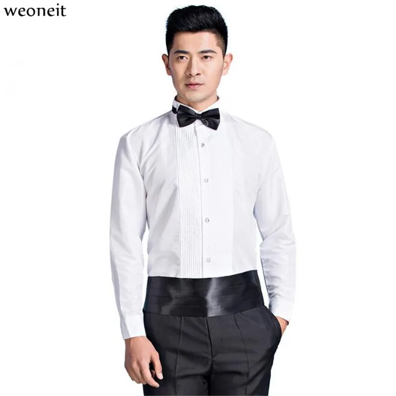 Weoneit Новые французские манжеты с крыльями воротника мужские формальные рубашки