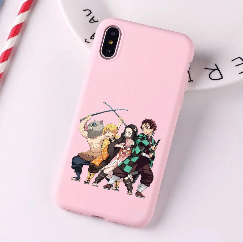 FHSR-24083 Камадо Nezuko Kimetsu без Yaiba демон убийца ТПУ, конфетный мягкий чехол для телефона для iphone 6/6s, 6 Plus/6s Plus, 7 Plus/8, XS XM X 11 pro - Цвет: FHSR-24083