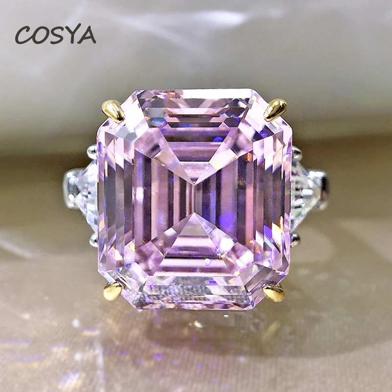 

Женское кольцо для помолвки COSYA, из серебра 100% пробы, с высокоуглеродистым бриллиантом, прямоугольный, 14 х16 мм