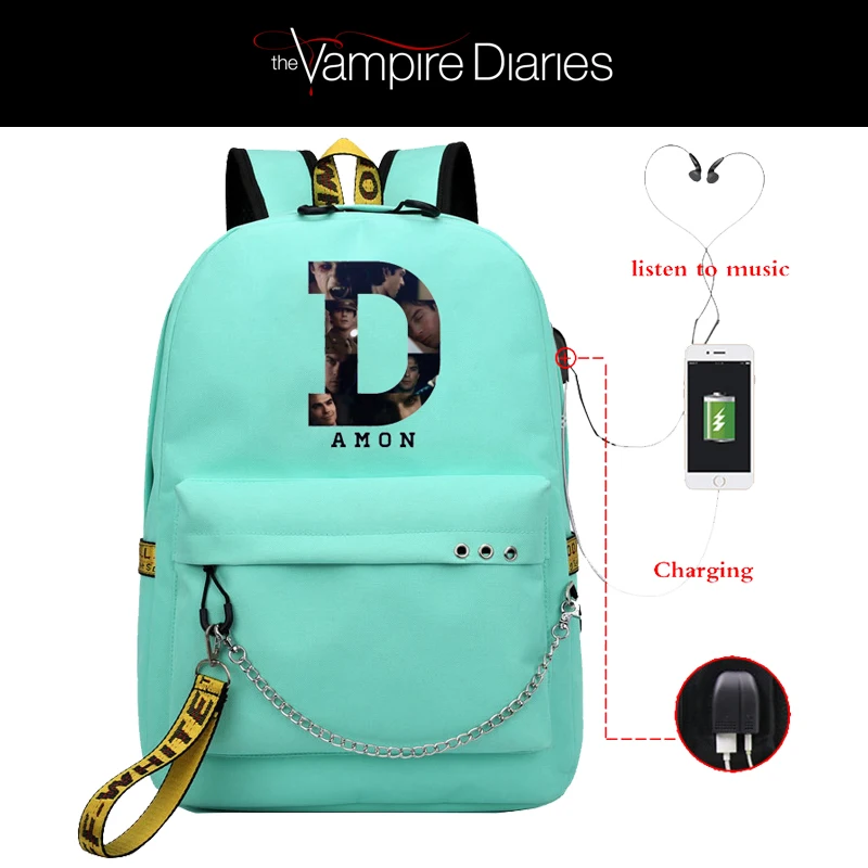 Рюкзаки USB для дневников вампира школьные сумки девочек и подростков