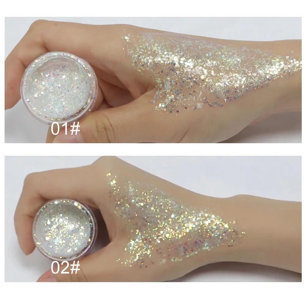 Тени для век губ макияж блестящий порошок хайлайтер 7 цветов гель перламутровый