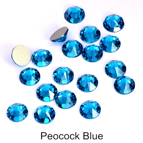 Peocock Blue SS16 144 шт. 2088 Одежда высшего качества прозрачный арт для ногтей со стразами с 16 украшения для ногтей блестящее Стекло Стразы, не требующие горячего крепления H0913 - Цвет: Peocock Blue