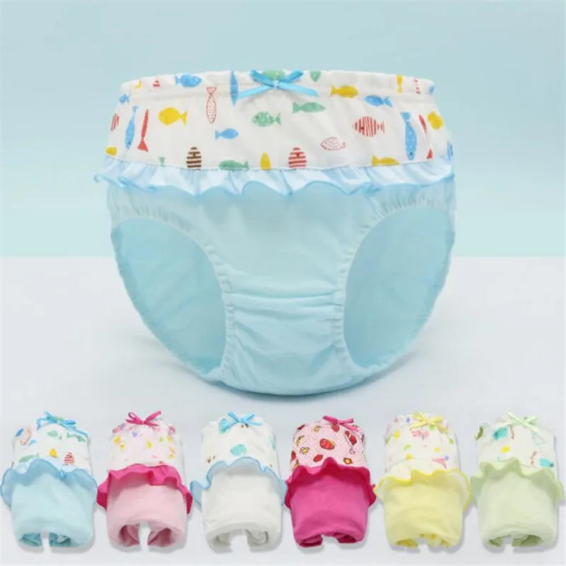 Weoneit/12 шт./лот хлопковое нижнее белье для маленьких девочек цветные детские трусы