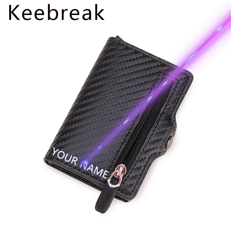 Тонкий углеродного волокна RFID кредитной карты держатель для карт Для мужчин