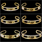 Женский Браслет-манжета из нержавеющей стали с индивидуальным именем