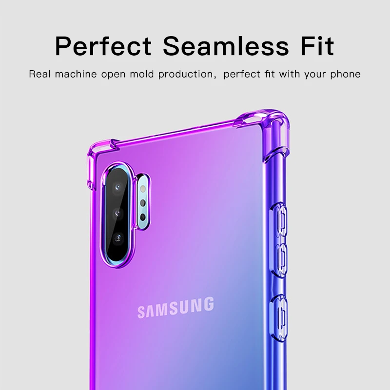 ! ACCEZZ Роскошный Шикарный цветной чехол для samsung Galaxy Note 10 + TPU мягкий ультра тонкий