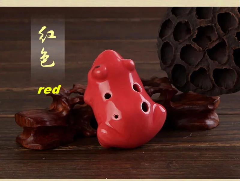 6 отверстий ocarina мультфильм лягушка серия ocarina флейта духовые Музыкальные инструменты Флейта Zelda Керамическая Флейта для детей игрушка ocarina - Цвет: red frog
