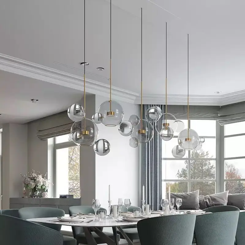 

Customized Living room Chandelier Modern Clear Glass Bubble Lamp Chandelier for Children room Indoor Decor Light Fixture