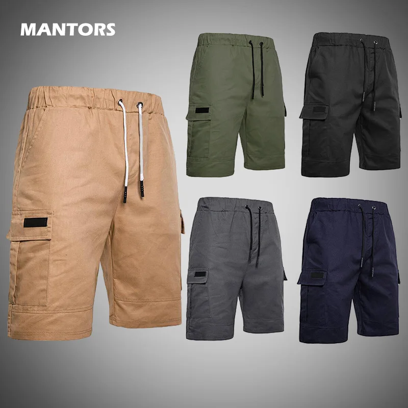 Шорты карго мужские хлопковые бермуды прямые штаны с карманами повседневные