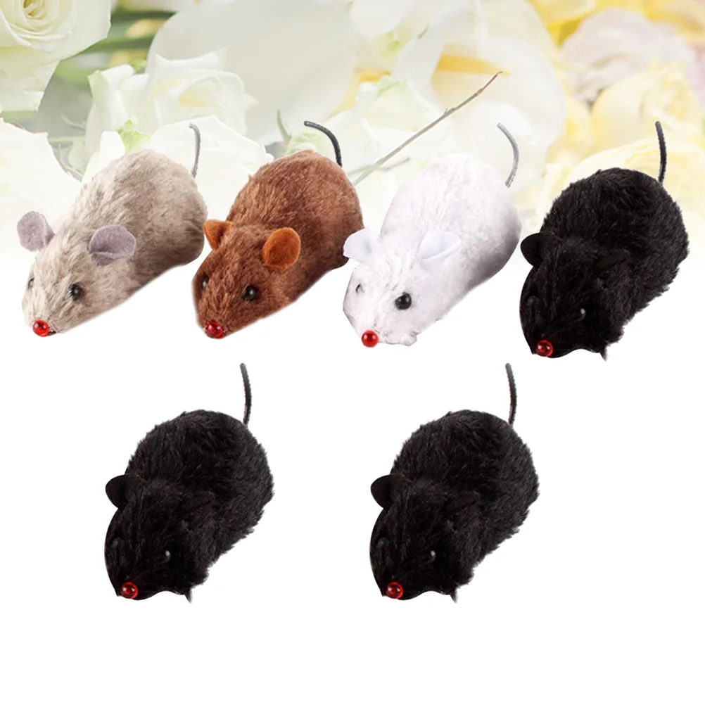 

6 шт. набивные плюшевые заводные игрушки кошачья Дразнилка товары для домашних животных (случайный узор)