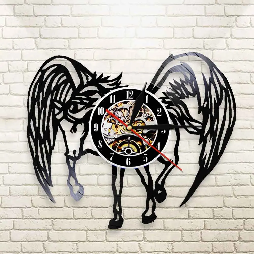 Настенные часы Pegasus винтажные настенные художественные фэнтезийные с лошадью