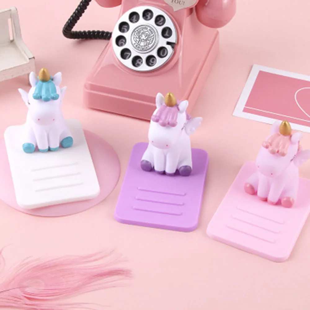 Милый Противоскользящий телефон с единорогом подставка держатель для телефона