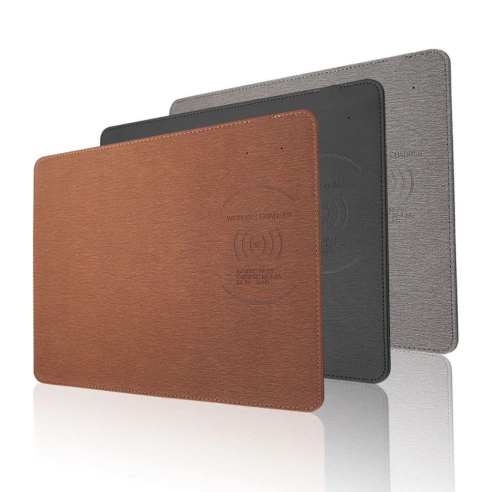 

Mouse Mat Qi Charger Wireless Charging Mouse Pad Luxury Multifunctional Universal USB PU Fast Charging Anti Scratch Portable
