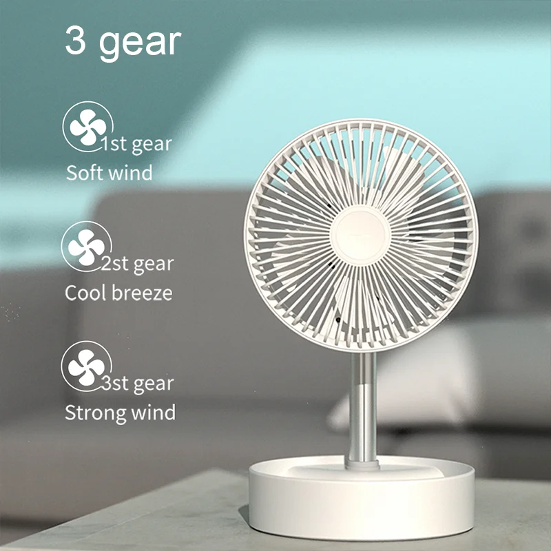 

Portable Cooling Fan 1800mAh Long Working Time Floor Standing Fan 3 Gear Soft Cool Strong Wind Usb Fan For Cooking Air Cooler
