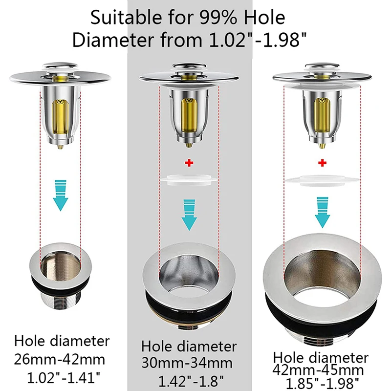 

Bounce Core Drain Filter Bathroom Stainless Steel Bounce Core Hair Stopper